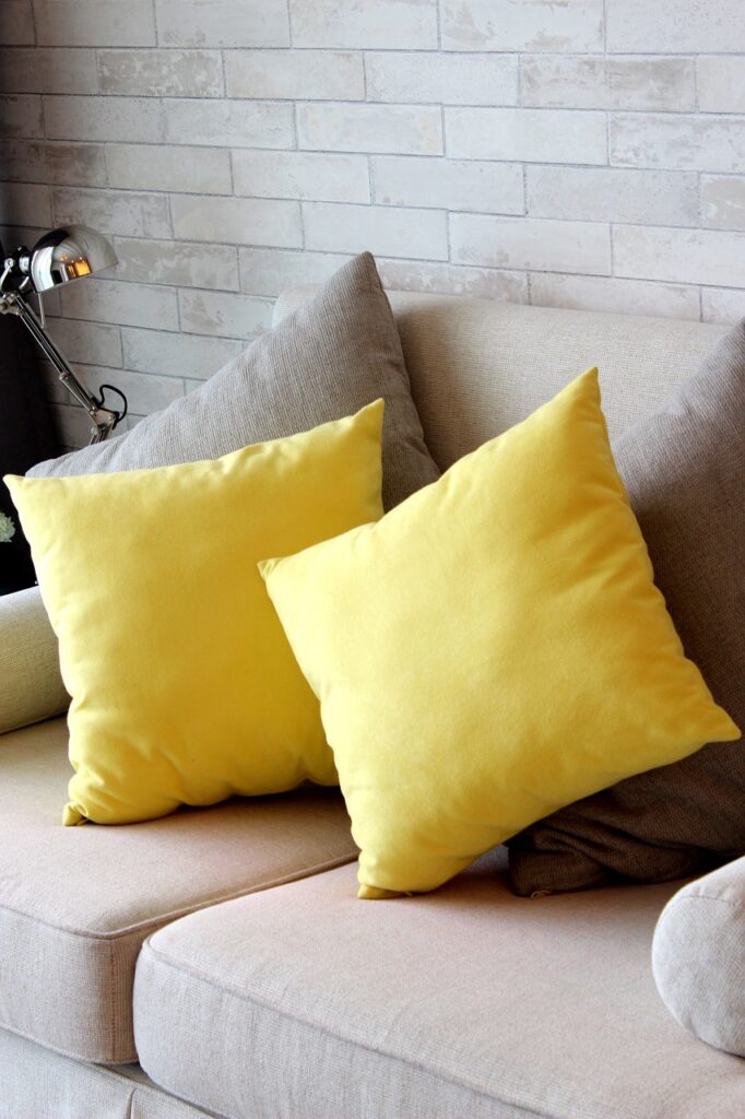 pillow, yellow, sofa, relaxation, type, pad, comfort, travel, condo, rest, sleep, sit, the interior, modern, furniture, decoration, pillow, pillow, pillow, pillow, pillow, sofa, sofa